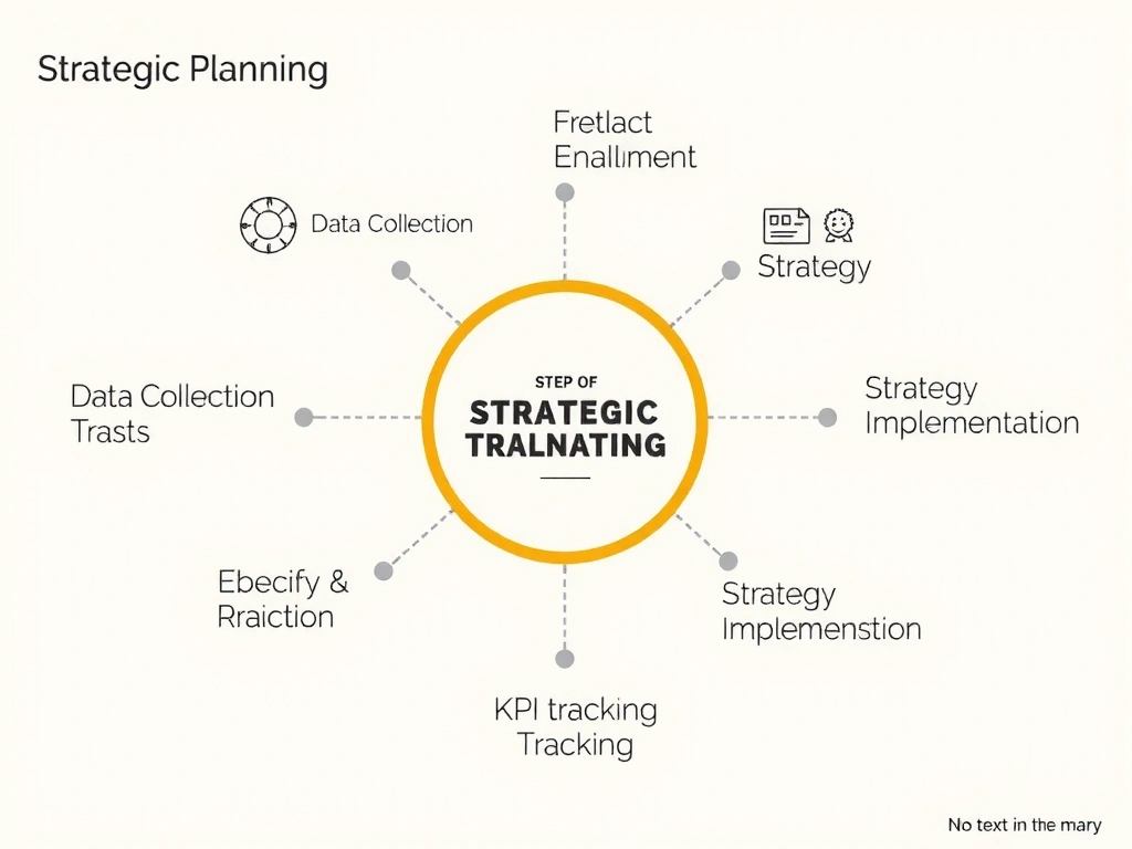 Diagram znázorňující kroky strategického plánování.