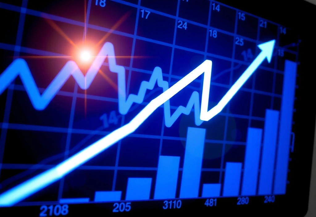 Grafy a růstové křivky symbolizující obchodní úspěch