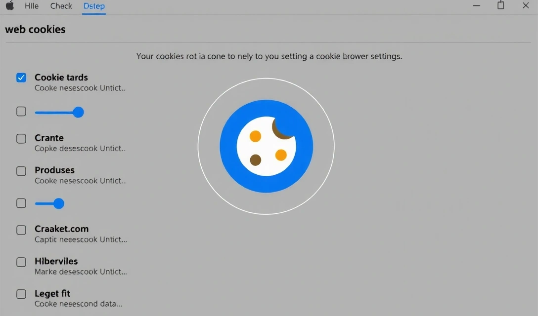Ilustrace souborů cookie a nastavení soukromí prohlížeče