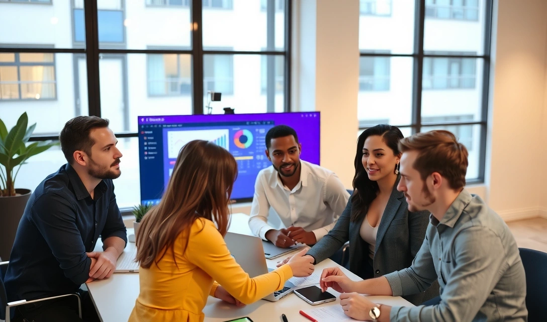 Tým promonest diskutuje digitální marketingové strategie