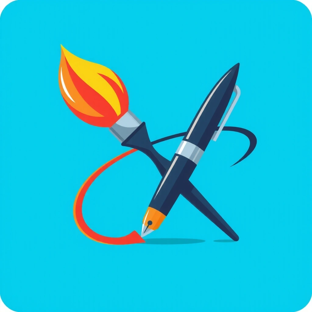 Ikona kreativního pera a štětce